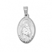 Stainless steel charms oval "Saint Joseph" Silver