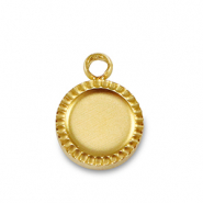 Birthstones charm with setting for SS16 flat back Stainless Steel Gold