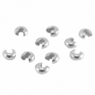 DQ European metal findings brass crimp covers 5mm Antique Silver (nickel free)
