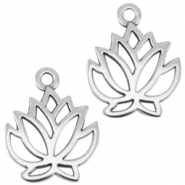 DQ metal charm lotus Antique silver (nickel free)