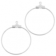 DQ metal findings creole earrings charms 30mm Antique silver (nickel free)