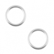DQ metal charms circle 12mm Antique Silver (nickel free)