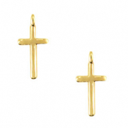 DQ European metal charms cross with loop Gold (nickel free)