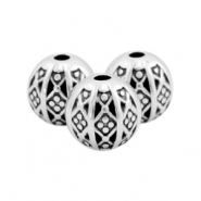 DQ European metal beads ball bohemian 8mm Antique Silver (nickel free)