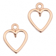 DQ European metal charms open heart Rose Gold (nickel free)