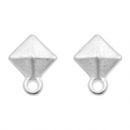 DQ metal findings earpin rhombus with loop Antique Silver (nickel free)
