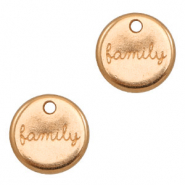 DQ European metal charms "family" 12mm Rose Gold (nickel free)