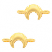 DQ European metal charms connector moon Gold (nickel free)