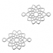 DQ European metal charms connector mandala Antique Silver (nickel free)
