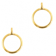 DQ European metal findings ring with loop Gold (nickel free)