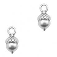 DQ European metal charms acorn Antique Silver (nickel free)