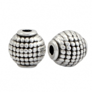 DQ European metal beads oval tube Antique Silver (nickel free)