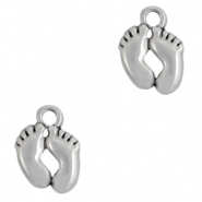 DQ European metal charms feet Antique Silver (nickel free)