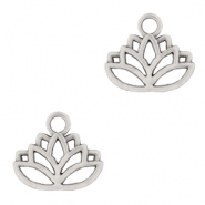 DQ European metal charms lotus Antique Silver (nickel free)
