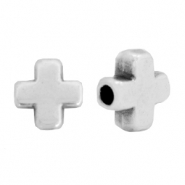 DQ European metal beads cross Antique Silver (nickel free)