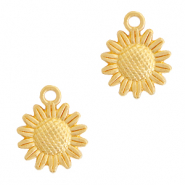 DQ European metal charms sunflower 15mm Gold (nickel free)