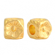 DQ European metal beads flower cube 5mm Gold (nickel free)