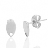 Stainless steel earrings / earpin drop with eye Silver