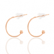 DQ European metal findings creole earrings 15mm Rose Gold (nickel free)