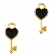 DQ European metal charms key Gold-Black (nickel free)