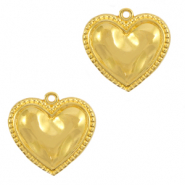 DQ European metal charms heart Gold (nickel free)