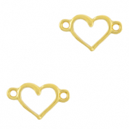 DQ European metal charms connector heart Gold (nickel free)