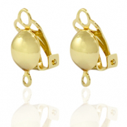 DQ European metal findings clip earrings Gold (nickel free)