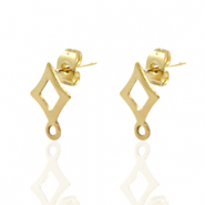 Stainless steel earrings rhombus Gold