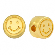 DQ European metal beads smiley 7mm Gold (nickel free)