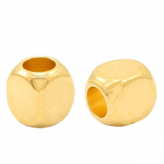 DQ European metal beads cube 3mm Gold (nickel free)