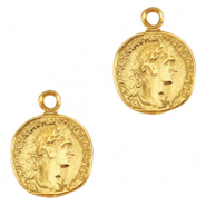 DQ European metal charms Roman coin Gold (nickel free)