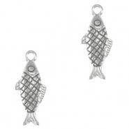 DQ European metal charms fish Antique Silver (nickel free)