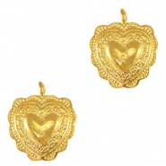 DQ European metal charms heart Gold (nickel free)