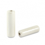 DQ greek ceramic beads tube Cream White