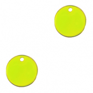 DQ European metal charms 10mm Gold-Neon Yellow (nickel free)