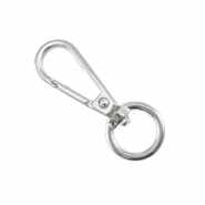 DQ European metal findings key chain 40mm Antique Silver (nickel free)