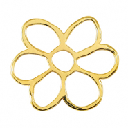 DQ European metal charms charm / connector flower Gold (nickel free)
