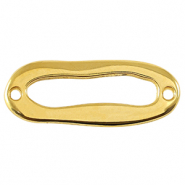 DQ European metal charms connector oval Gold (nickel free)
