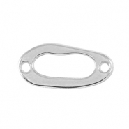 DQ European metal charms connector oval Antique Silver (nickel free)
