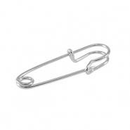 DQ European metal findings safety pin Antique Silver (nickel free)