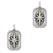 DQ European metal charms star Antique Silver (nickel free)