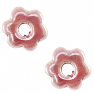 DQ greek ceramic beads flower Magenta Haze Pink