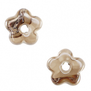 DQ greek ceramic beads flower Greige