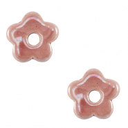 DQ greek ceramic beads flower Magenta Haze Pink