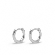 DQ European metal findings creole earrings 11mm Silver (nickel free)