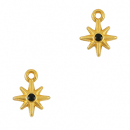 DQ European metal charms star Gold-Black (nickel free)