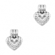 DQ European metal charms heart Antique Silver (nickel free)