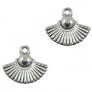DQ European metal charms Fan Antique Silver (nickel free)