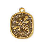 DQ European metal charms bee Glitter Topaz-Gold (nickel free)