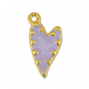DQ European metal charms heart Lilac-Gold (nickel free)